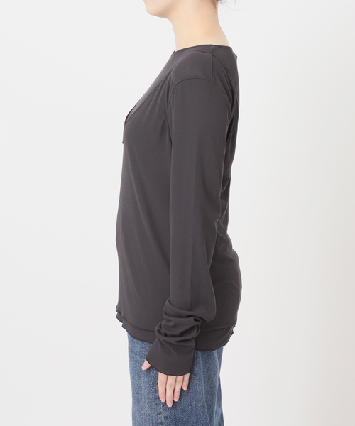 journal standard L'essage(ジャーナルスタンダードレサージュ)の「シアーレイヤーロンT(Tシャツ/カットソー・レディース・グレー/ブラック系その他・FREE)」の10枚目の写真