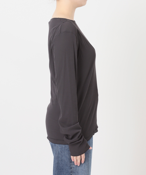 journal standard L'essage(ジャーナルスタンダードレサージュ)の「シアーレイヤーロンT(Tシャツ/カットソー・レディース・グレー/ブラック系その他・FREE)」の12枚目の写真