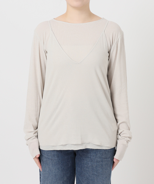 journal standard L'essage(ジャーナルスタンダードレサージュ)の「シアーレイヤーロンT(Tシャツ/カットソー・レディース・グレー/ブラック系その他・FREE)」の16枚目の写真