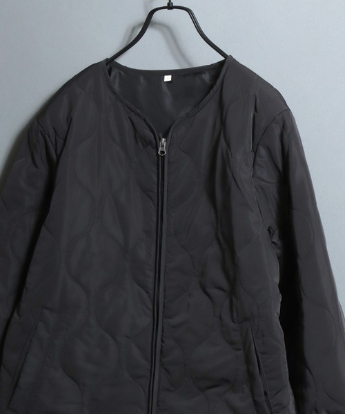 ANPAS(アンパス)の「Women’s Heat-Retention Kapok-Blend Quilted Collarless Jacket / レディース 吸湿発熱 カポック混中綿 キルティングノーカラージャケット ブルゾン アウター(ノーカラージャケット・レディース・ベージュ/ブラック/モスグリーン・L/LL/M)」の1枚目の写真