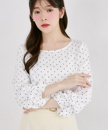 袖口リボンモチーフ付きブラウス
