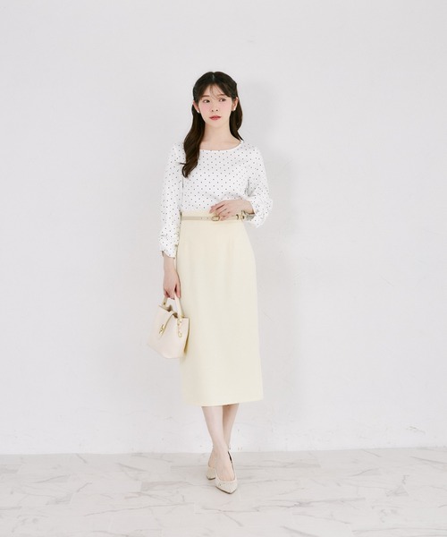 tocco closet(トッコ クローゼット)の「袖口リボンモチーフ付きブラウス(シャツ/ブラウス・レディース・ホワイト×ブラック/ドット・M)」の3枚目の写真