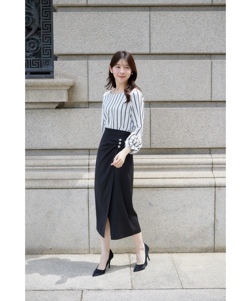 tocco closet(トッコ クローゼット)の「袖口リボンモチーフ付きブラウス(シャツ/ブラウス・レディース・ホワイト×ブラック/ドット・M)」の14枚目の写真