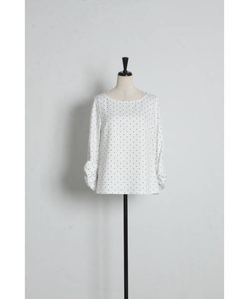 tocco closet(トッコ クローゼット)の「袖口リボンモチーフ付きブラウス(シャツ/ブラウス・レディース・ホワイト×ブラック/ドット・M)」の20枚目の写真