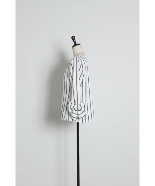 tocco closet(トッコ クローゼット)の「袖口リボンモチーフ付きブラウス(シャツ/ブラウス・レディース・ホワイト×ブラック/ドット・M)」の22枚目の写真