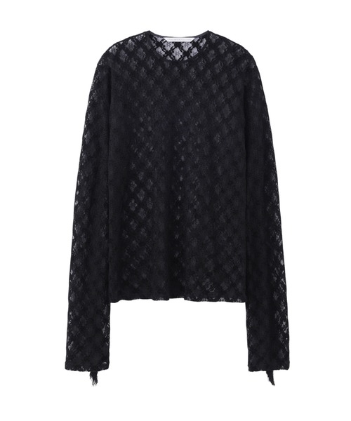 JOHN LAWRENCE SULLIVAN(ジョンローレンスサリバン)の「LACE PULLOVER WITH FRINGE(Tシャツ/カットソー・メンズ・ブラック・MEDIUM/SMALL)」の1枚目の写真