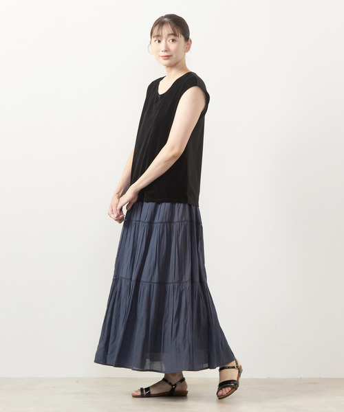 MELROSE claire(メルローズ クレール)の「【CRハシゴレース切替スカート】(スカート・レディース・チャコールグレー/ネイビー/ベージュ・FREE)」の5枚目の写真