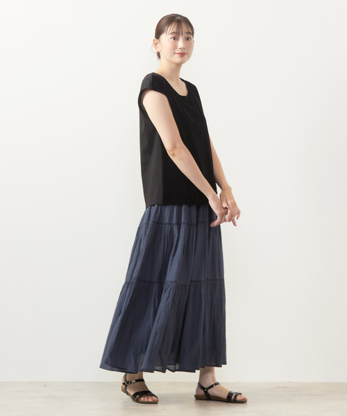 MELROSE claire(メルローズ クレール)の「【CRハシゴレース切替スカート】(スカート・レディース・チャコールグレー/ネイビー/ベージュ・FREE)」の12枚目の写真