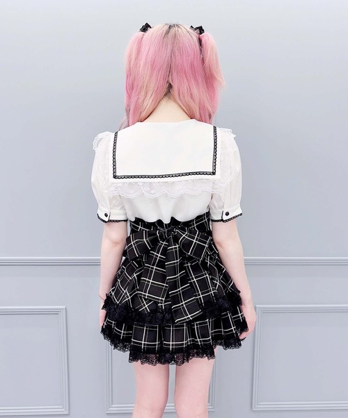 MA*RS(アメーバーマーズ)の「クロス刺繍ビスチェ風ブラウス(シャツ/ブラウス・レディース・ブラック/ブラック×ホワイト・FREE)」の14枚目の写真