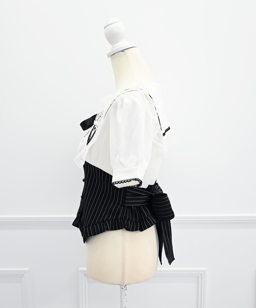 MA*RS(アメーバーマーズ)の「クロス刺繍ビスチェ風ブラウス(シャツ/ブラウス・レディース・ブラック/ブラック×ホワイト・FREE)」の20枚目の写真