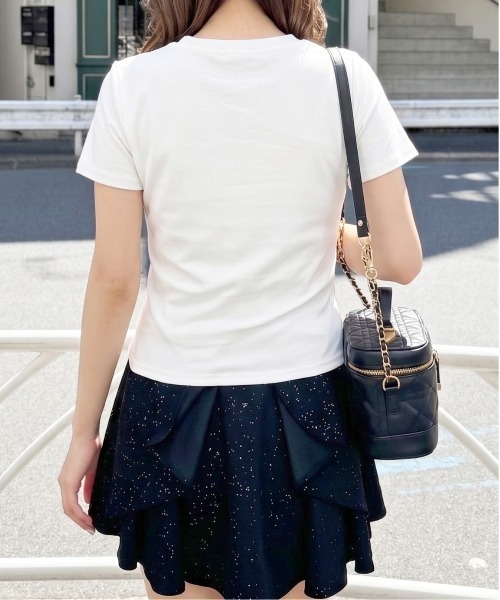 FUN(ファン)の「シュシュツキチビT(Tシャツ/カットソー・レディース・オフホワイト/ブラック/ホワイト×ブラック・FREE)」の6枚目の写真