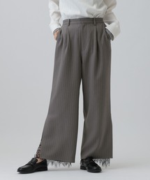 裾レーススリットパンツ 1047010