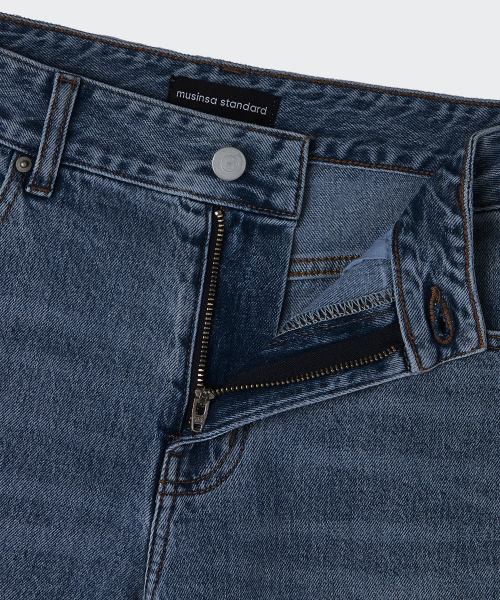 MUSINSA STANDARD WOMAN（ムシンサスタンダードウーマン）の「ウィメンズエッセンシャルワイドデニムパンツ[ミディアムインディゴ]（デニムパンツ・レディース・その他・23/30/29/28/32/27/26/25/24）」の4枚目の写真