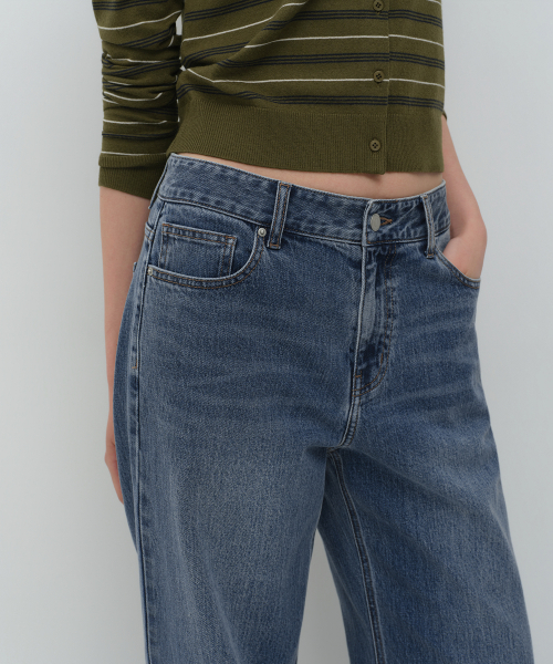 MUSINSA STANDARD WOMAN（ムシンサスタンダードウーマン）の「ウィメンズエッセンシャルワイドデニムパンツ[ミディアムインディゴ]（デニムパンツ・レディース・その他・23/30/29/28/32/27/26/25/24）」の5枚目の写真
