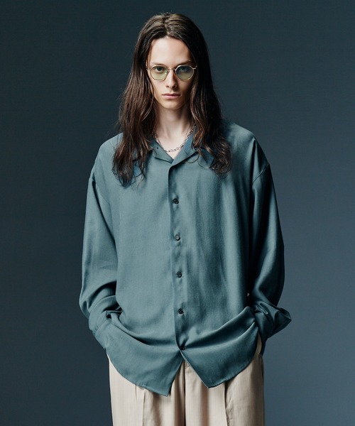 glamb(グラム)の「Grace Open Collar Shirt / グレースオープンカラーシャツ(シャツ/ブラウス・メンズ・ブラック/ブルー/ホワイト・S/M/L)」の3枚目の写真