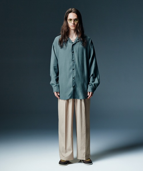 glamb(グラム)の「Grace Open Collar Shirt / グレースオープンカラーシャツ(シャツ/ブラウス・メンズ・ブラック/ブルー/ホワイト・S/M/L)」の9枚目の写真