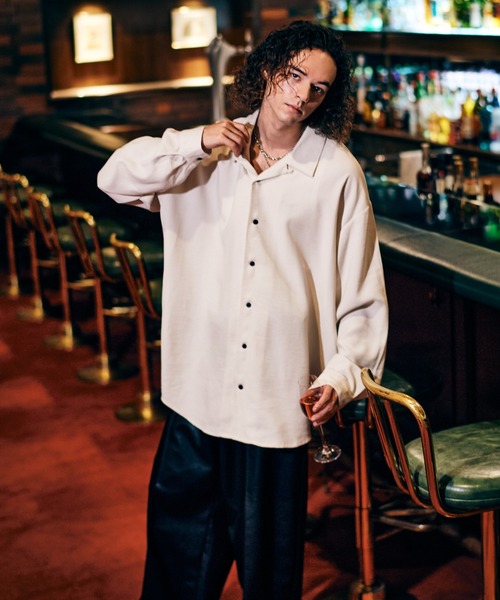 glamb(グラム)の「Grace Open Collar Shirt / グレースオープンカラーシャツ(シャツ/ブラウス・メンズ・ブラック/ブルー/ホワイト・S/M/L)」の13枚目の写真