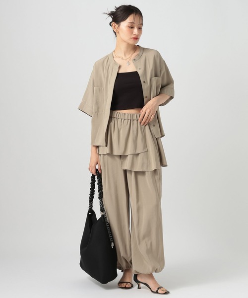 BAYFLOW（ベイフロー）の「[セットアップ可]フィブリルハーフスリーブシャツ（シャツ/ブラウス・レディース・プラム/ベージュ/ブラウン・FREE）」の16枚目の写真