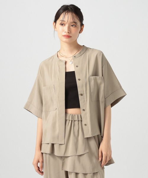 BAYFLOW（ベイフロー）の「[セットアップ可]フィブリルハーフスリーブシャツ（シャツ/ブラウス・レディース・プラム/ベージュ/ブラウン・FREE）」の20枚目の写真
