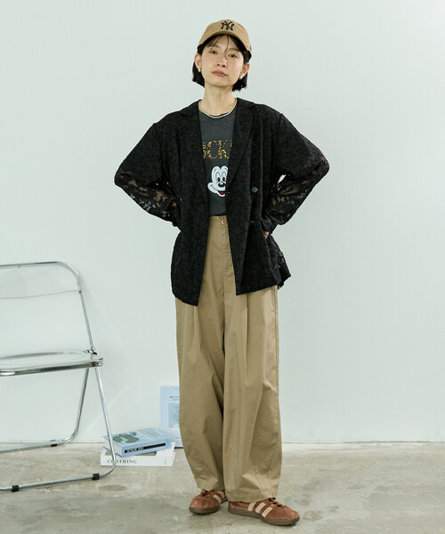 FREAK'S STORE(フリークスストア)の「シアー ジャガードジャケット(シャツ/ブラウス・レディース・ブラウン/ブラック/オフホワイト/ピンク・フリ-)」の18枚目の写真