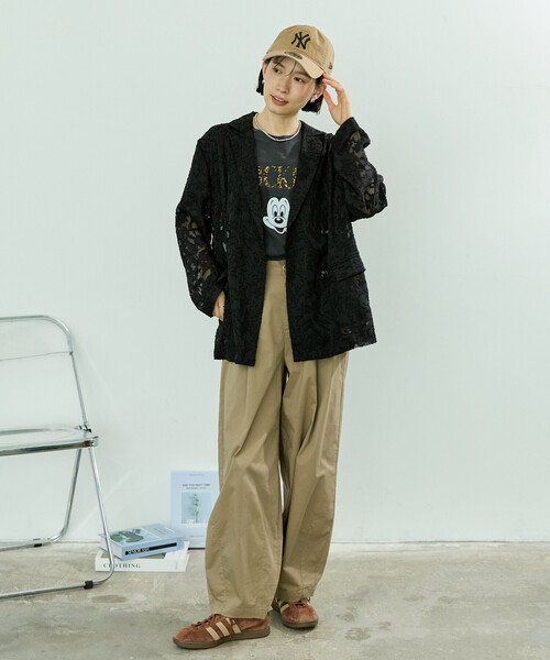 FREAK'S STORE(フリークスストア)の「シアー ジャガードジャケット(シャツ/ブラウス・レディース・ブラウン/ブラック/オフホワイト/ピンク・フリ-)」の21枚目の写真