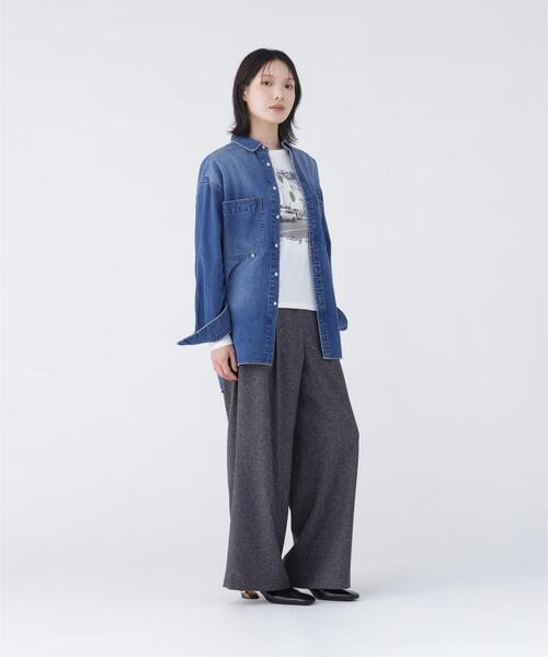 NAVYNAVY(ネイビーネイビー)の「上品に決まるマニッシュツイードワイドパンツ(その他パンツ・レディース・グレー系その他/ブラウン系その他・SMALL/MEDIUM)」の6枚目の写真