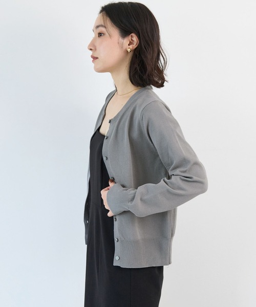 Futier land(フューティアランド)の「【UVカット・接触冷感】冷房対策もできて、オフィスでも使える。クルーネックカーディガン(カーディガン/ボレロ・レディース・ブラック/グレー/パープル/ライトイエロー/ホワイト・FREE)」の7枚目の写真