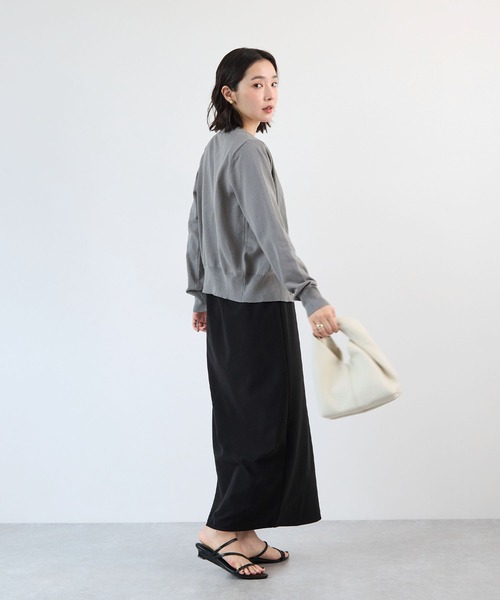 Futier land(フューティアランド)の「【UVカット・接触冷感】冷房対策もできて、オフィスでも使える。クルーネックカーディガン(カーディガン/ボレロ・レディース・ブラック/グレー/パープル/ライトイエロー/ホワイト・FREE)」の12枚目の写真