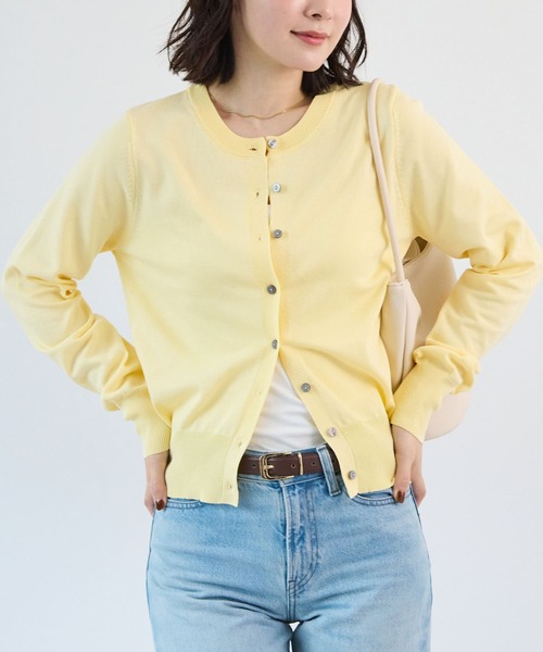 Futier land(フューティアランド)の「【UVカット・接触冷感】冷房対策もできて、オフィスでも使える。クルーネックカーディガン(カーディガン/ボレロ・レディース・ブラック/グレー/パープル/ライトイエロー/ホワイト・FREE)」の21枚目の写真