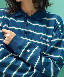 ラガーシャツ」に該当するブルー・ネイビー/青色系のレディース