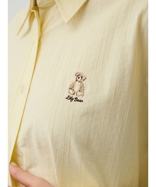 LILY BROWN(リリーブラウン)の「【Lily Bear】ダブルカフスシャツ(シャツ/ブラウス・レディース・チェック/イエロー/ホワイト・F)」の8枚目の写真