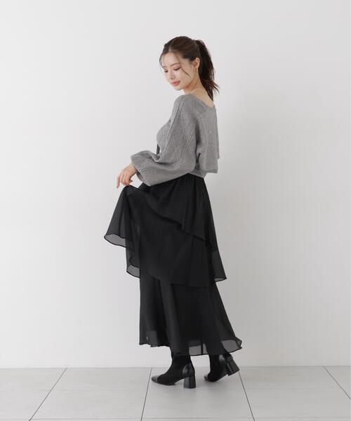 PROPORTION BODY DRESSING(プロポーションボディドレッシング)の「<E>ケーブルニットset up / 1216275900(アンサンブル・レディース・グレー系その他/ホワイト系その他・FREE)」の10枚目の写真