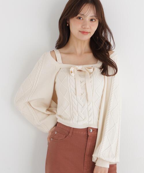 PROPORTION BODY DRESSING(プロポーションボディドレッシング)の「<E>ケーブルニットset up / 1216275900(アンサンブル・レディース・グレー系その他/ホワイト系その他・FREE)」の13枚目の写真