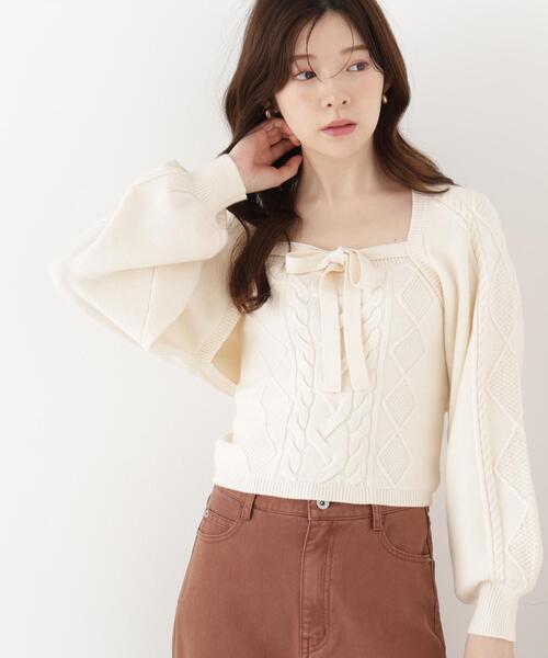 PROPORTION BODY DRESSING(プロポーションボディドレッシング)の「<E>ケーブルニットset up / 1216275900(アンサンブル・レディース・グレー系その他/ホワイト系その他・FREE)」の15枚目の写真