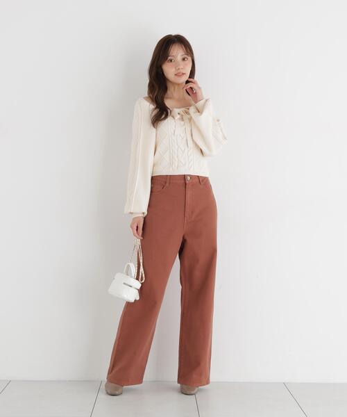PROPORTION BODY DRESSING(プロポーションボディドレッシング)の「<E>ケーブルニットset up / 1216275900(アンサンブル・レディース・グレー系その他/ホワイト系その他・FREE)」の4枚目の写真