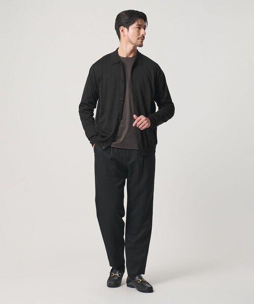 BEAUTY&YOUTH UNITED ARROWS（ビューティーアンドユースユナイテッドアローズ）の「【WEB限定 WARDROBE SMART】マシーンウォッシャブル ウールミックス ポロカラーニット ジャケット（カーディガン/ボレロ・メンズ・ブラック/ダークグレー・XL/L/M/S）」の3枚目の写真