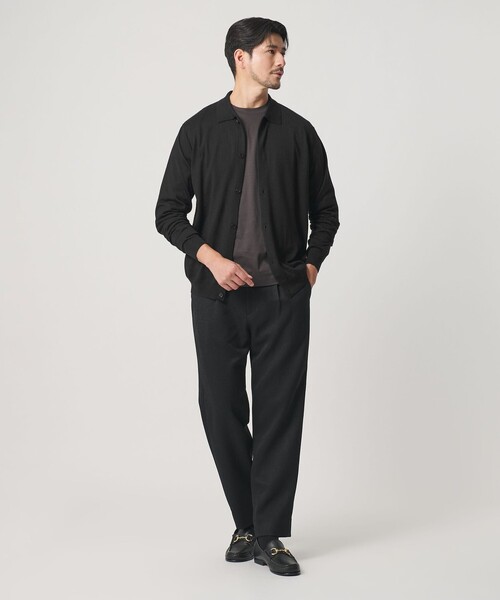 BEAUTY&YOUTH UNITED ARROWS（ビューティーアンドユースユナイテッドアローズ）の「【WEB限定 WARDROBE SMART】マシーンウォッシャブル ウールミックス ポロカラーニット ジャケット（カーディガン/ボレロ・メンズ・ブラック/ダークグレー・XL/L/M/S）」の9枚目の写真