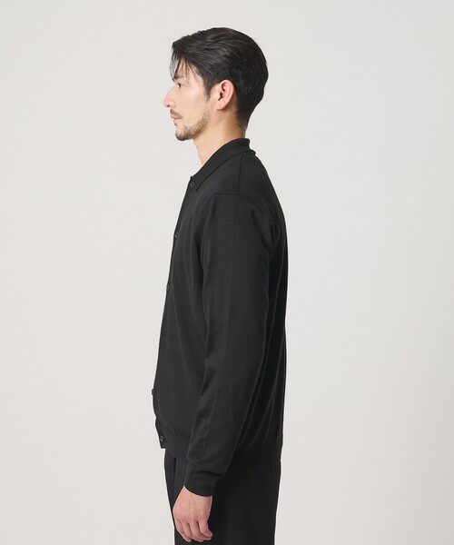 BEAUTY&YOUTH UNITED ARROWS（ビューティーアンドユースユナイテッドアローズ）の「【WEB限定 WARDROBE SMART】マシーンウォッシャブル ウールミックス ポロカラーニット ジャケット（カーディガン/ボレロ・メンズ・ブラック/ダークグレー・XL/L/M/S）」の13枚目の写真