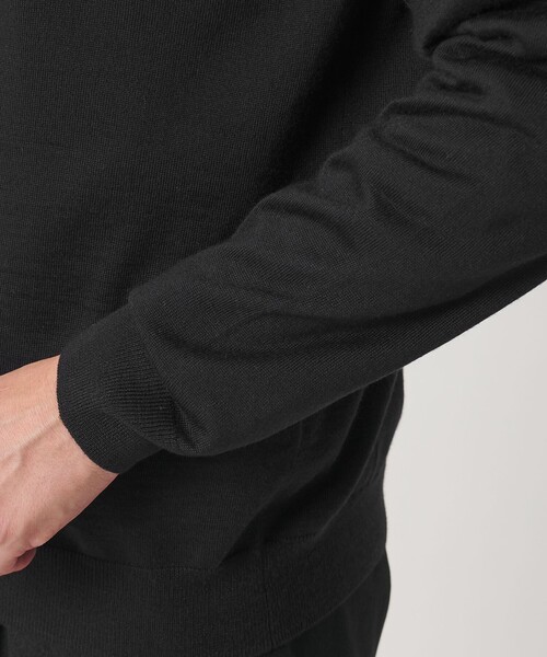 BEAUTY&YOUTH UNITED ARROWS（ビューティーアンドユースユナイテッドアローズ）の「【WEB限定 WARDROBE SMART】マシーンウォッシャブル ウールミックス ポロカラーニット ジャケット（カーディガン/ボレロ・メンズ・ブラック/ダークグレー・XL/L/M/S）」の16枚目の写真