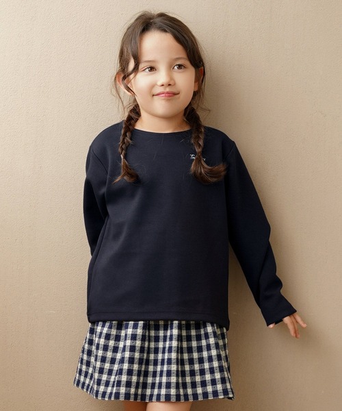 le reve vaniller(ル レーヴ ヴァニレ)の「vaniller kids 長袖 Tシャツ le reve vaniller(Tシャツ/カットソー・レディース・ホワイト×ブラック/ピンク/ネイビー・L(110-120cm)/M(90-100cm))」の2枚目の写真