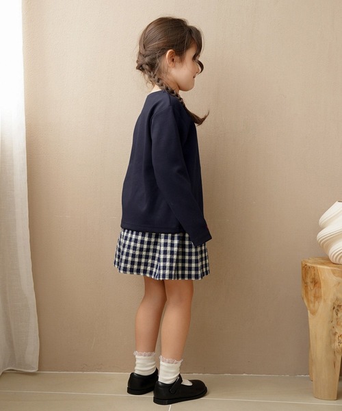 le reve vaniller(ル レーヴ ヴァニレ)の「vaniller kids 長袖 Tシャツ le reve vaniller(Tシャツ/カットソー・レディース・ホワイト×ブラック/ピンク/ネイビー・L(110-120cm)/M(90-100cm))」の4枚目の写真