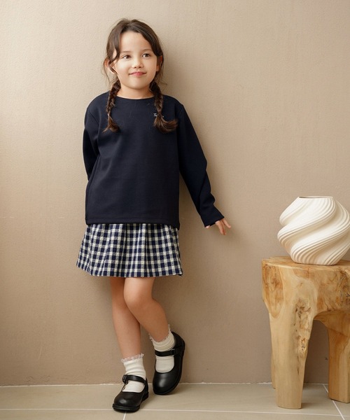 le reve vaniller(ル レーヴ ヴァニレ)の「vaniller kids 長袖 Tシャツ le reve vaniller(Tシャツ/カットソー・レディース・ホワイト×ブラック/ピンク/ネイビー・L(110-120cm)/M(90-100cm))」の6枚目の写真