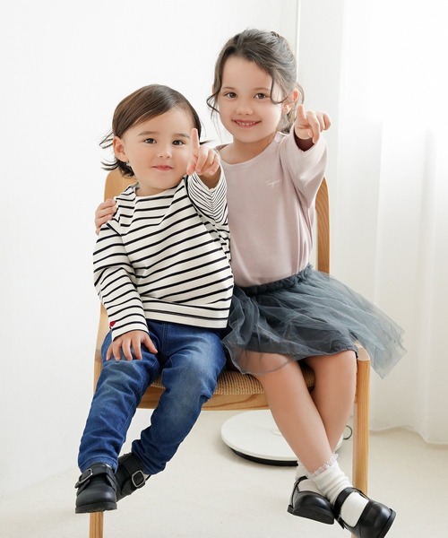 le reve vaniller(ル レーヴ ヴァニレ)の「vaniller kids 長袖 Tシャツ le reve vaniller(Tシャツ/カットソー・レディース・ホワイト×ブラック/ピンク/ネイビー・L(110-120cm)/M(90-100cm))」の11枚目の写真