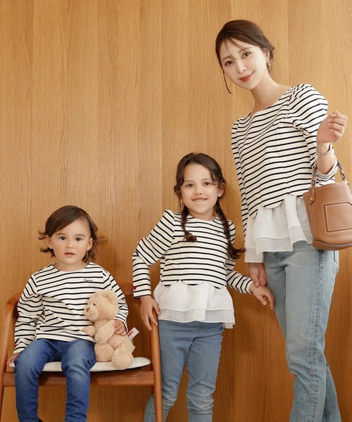 le reve vaniller(ル レーヴ ヴァニレ)の「vaniller kids 長袖 Tシャツ le reve vaniller(Tシャツ/カットソー・レディース・ホワイト×ブラック/ピンク/ネイビー・L(110-120cm)/M(90-100cm))」の13枚目の写真