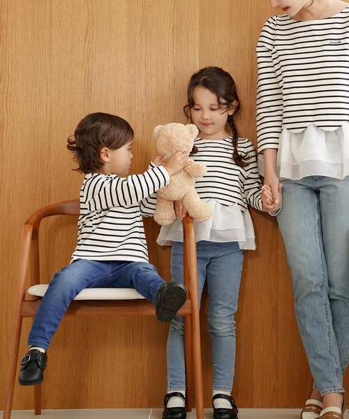 le reve vaniller(ル レーヴ ヴァニレ)の「vaniller kids 長袖 Tシャツ le reve vaniller(Tシャツ/カットソー・レディース・ホワイト×ブラック/ピンク/ネイビー・L(110-120cm)/M(90-100cm))」の14枚目の写真