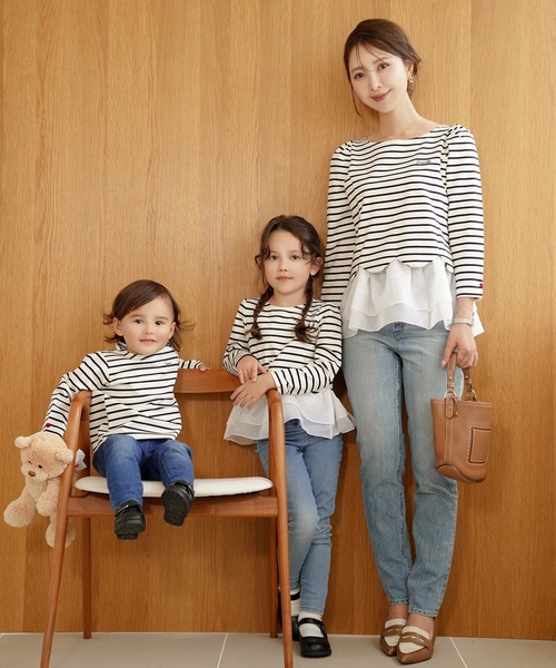le reve vaniller(ル レーヴ ヴァニレ)の「vaniller kids 長袖 Tシャツ le reve vaniller(Tシャツ/カットソー・レディース・ホワイト×ブラック/ピンク/ネイビー・L(110-120cm)/M(90-100cm))」の15枚目の写真