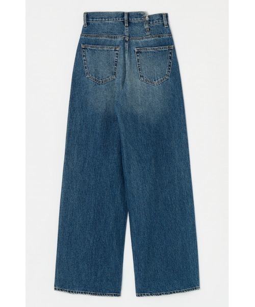 MOUSSY（マウジー）の「CROSS WAIST WIDE STRAIGHT(S) / クロスウエストワイドストレート ショートサイズ（デニムパンツ・レディース・ブルー/ダークブルー/ブラック/ライトブルー・0）」の7枚目の写真