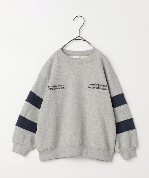 p.premier(ピードットプルミエ)の「ロゴ刺繍袖切替トレーナー(スウェット・キッズ・グレー/イエロー/エンジ/ネイビー・140/80/90/100/110/120/130)」の9枚目の写真