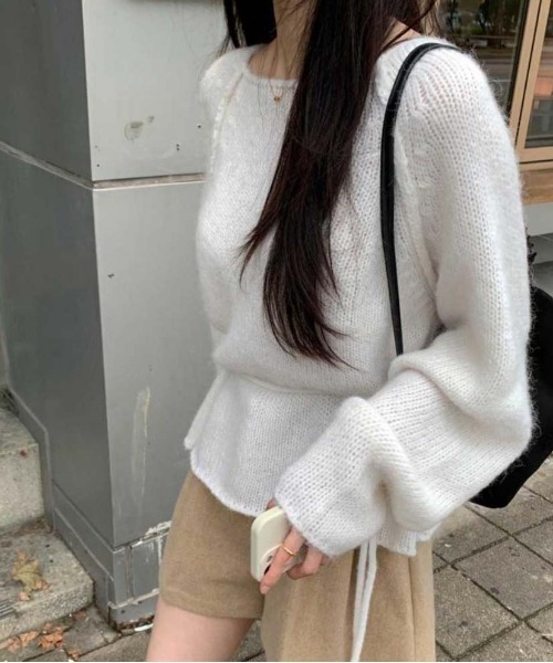 VENCEEXCHANGE(ヴァンスエクスチェンジ)の「モヘア風ニットプルオーバー(ニット/セーター・レディース・ホワイト/ピンク・FREE)」の18枚目の写真