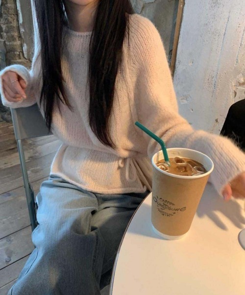 VENCEEXCHANGE(ヴァンスエクスチェンジ)の「モヘア風ニットプルオーバー(ニット/セーター・レディース・ホワイト/ピンク・FREE)」の5枚目の写真